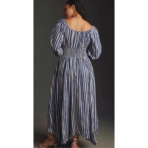 Anthropologie Long-Sleeve Sweetheart Midi Dress Size M - Picture 7 of 13